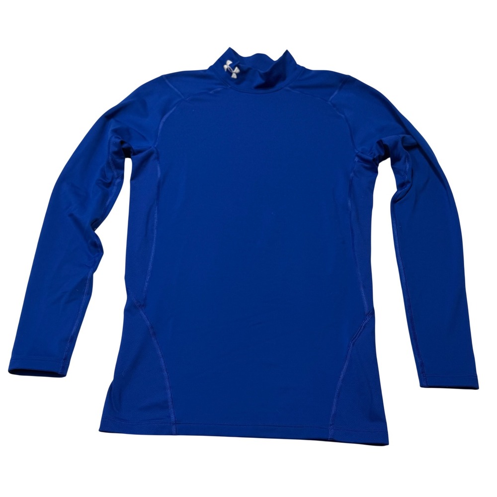 Under Armour ColdGear Compression Shirt Mens Large Tall Blue Mock Neck
